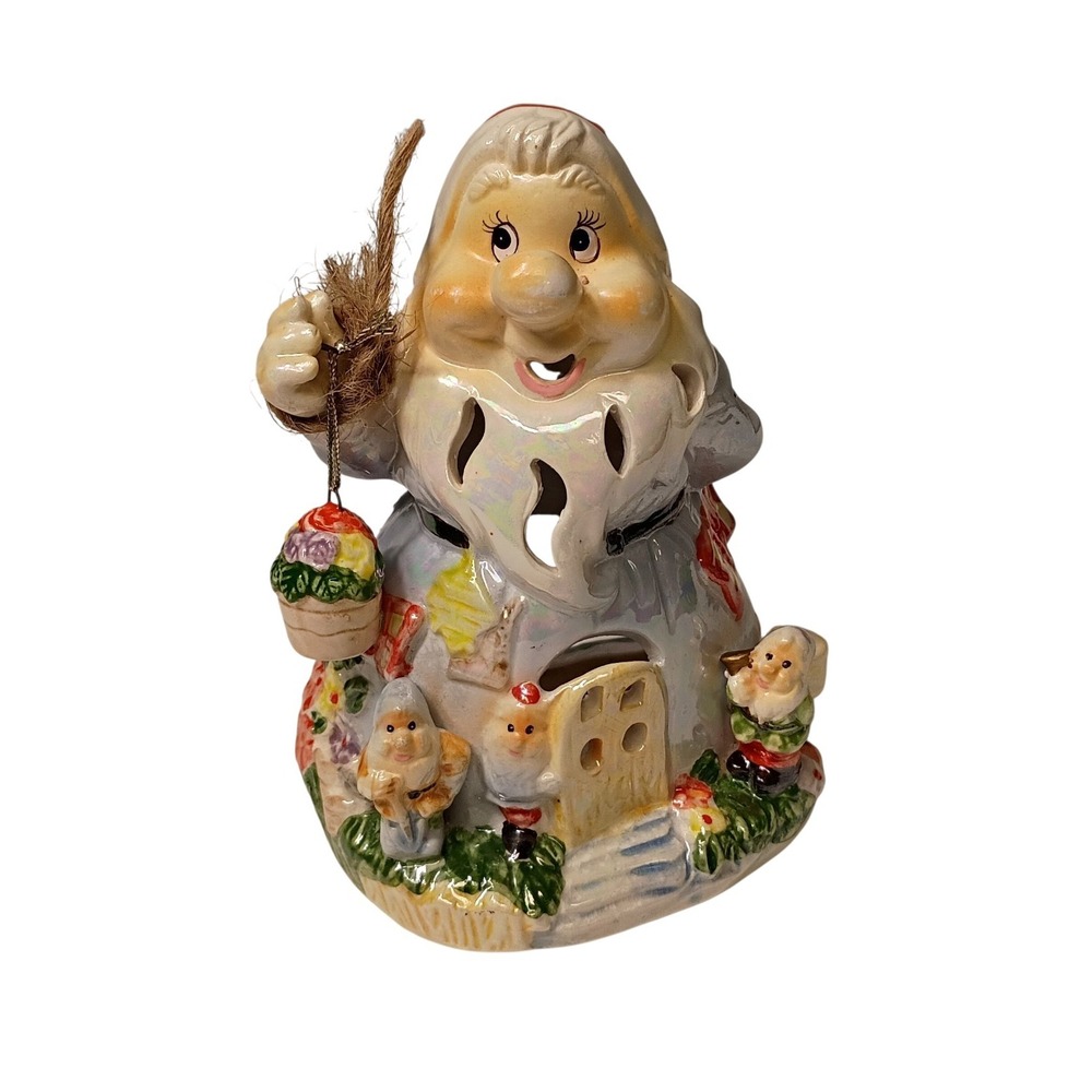 Disney Snow White‎ Seven Dwarfs Ceramic Tealight Decor Lusterware Disneyana